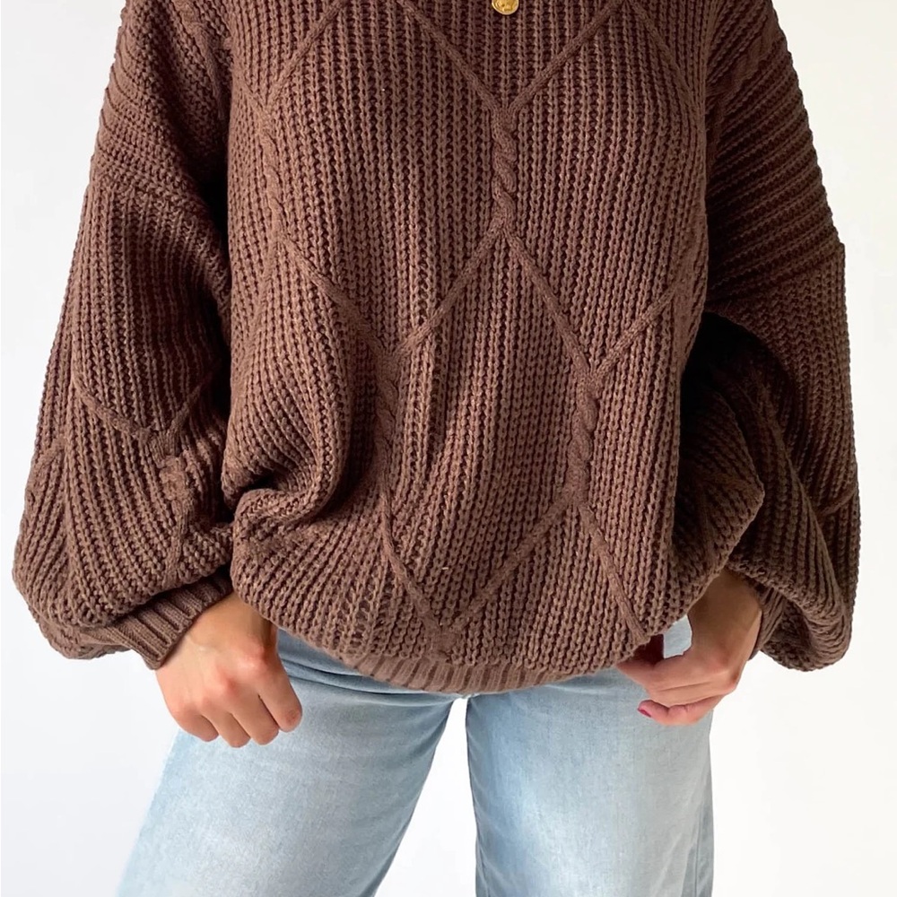 Grey Bandit Brown Logan Oversized Sweater